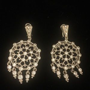 JUDITH RIPKA STERLING SILVER CZ EARRINGS